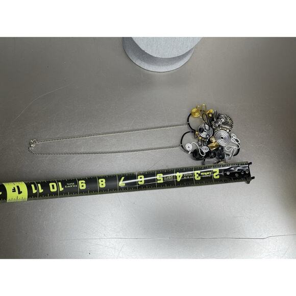 Vintage Bumble Bee Gemstone Statement Wire Wrap Handmade Necklace Rhinestone - Picture 3 of 5